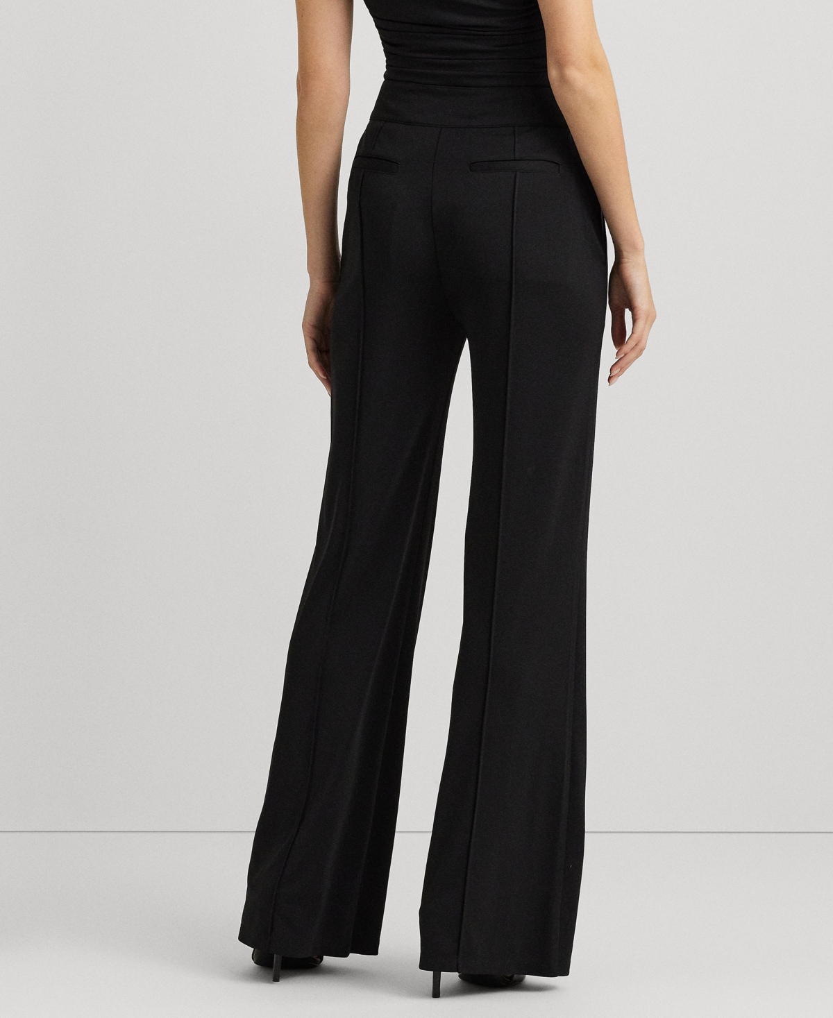 Shop Lauren Ralph Lauren Women's Embellished Wide-leg Pants In Black