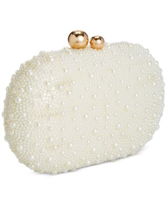 I.N.C. International Concepts Satin Embellished Pearl Clutch, Created for Macy's