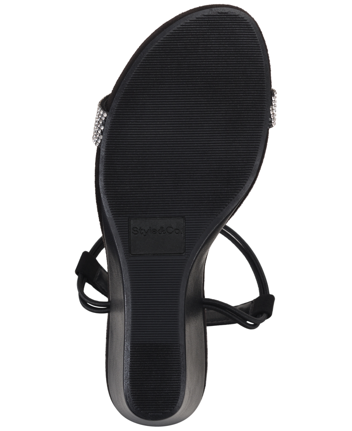 Style & Co Women's Mulan Embellished Wedge Sandals, Created Macy's -Silver