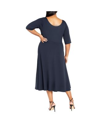 Plus Size Cute Girl Elbow Sleeve Dress