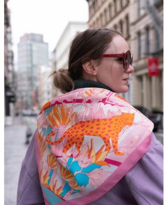 Double Sided Silk Scarf of Around The World