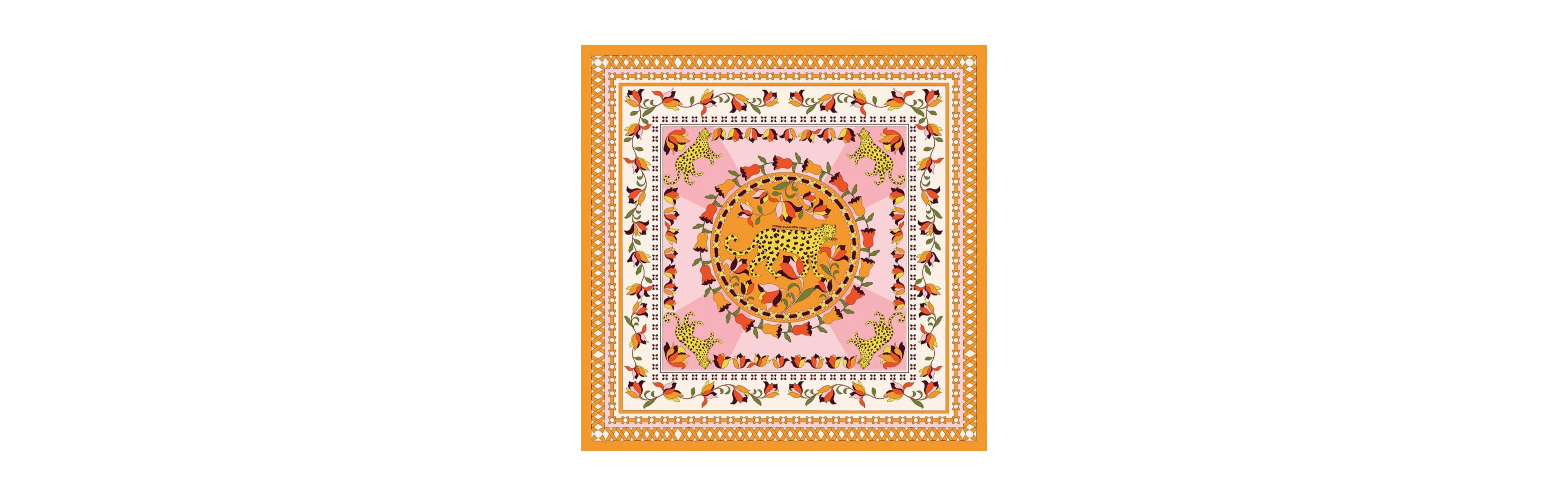Jessie Zhao New York Double Sided Silk Scarf of Tropical Love