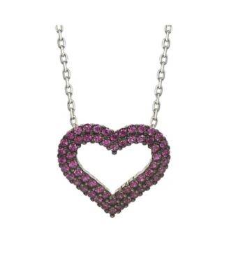 Sterling Silver Cubic Zirconia Heart Shape Pendant