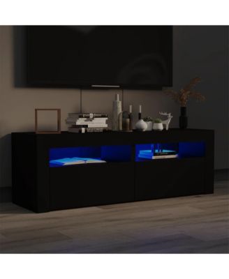 TV Stand with LED Lights Black 47.2"x13.8"x15.7"