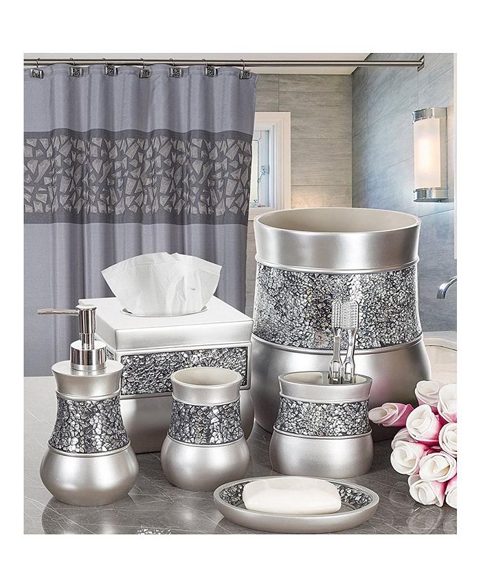 Creative Scents Brushed Nickel Silver Shower Curtain Hooks Set of 12