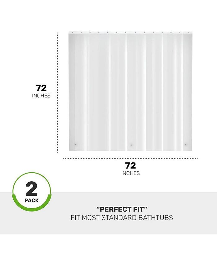 Creative Scents Clear Bathroom Shower Liners with Rustproof Metal