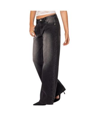 Women's Magda Acid Wash Low Rise Baggy Jeans