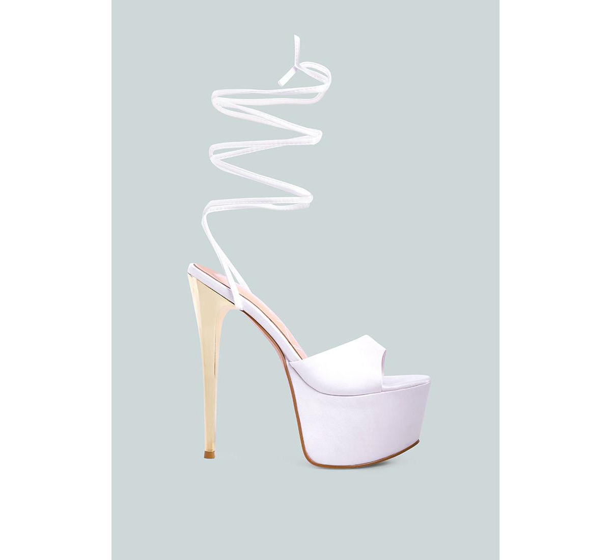 Women's Passion Fruit Dramatic Platform Lace-Up Heel Sandals - White