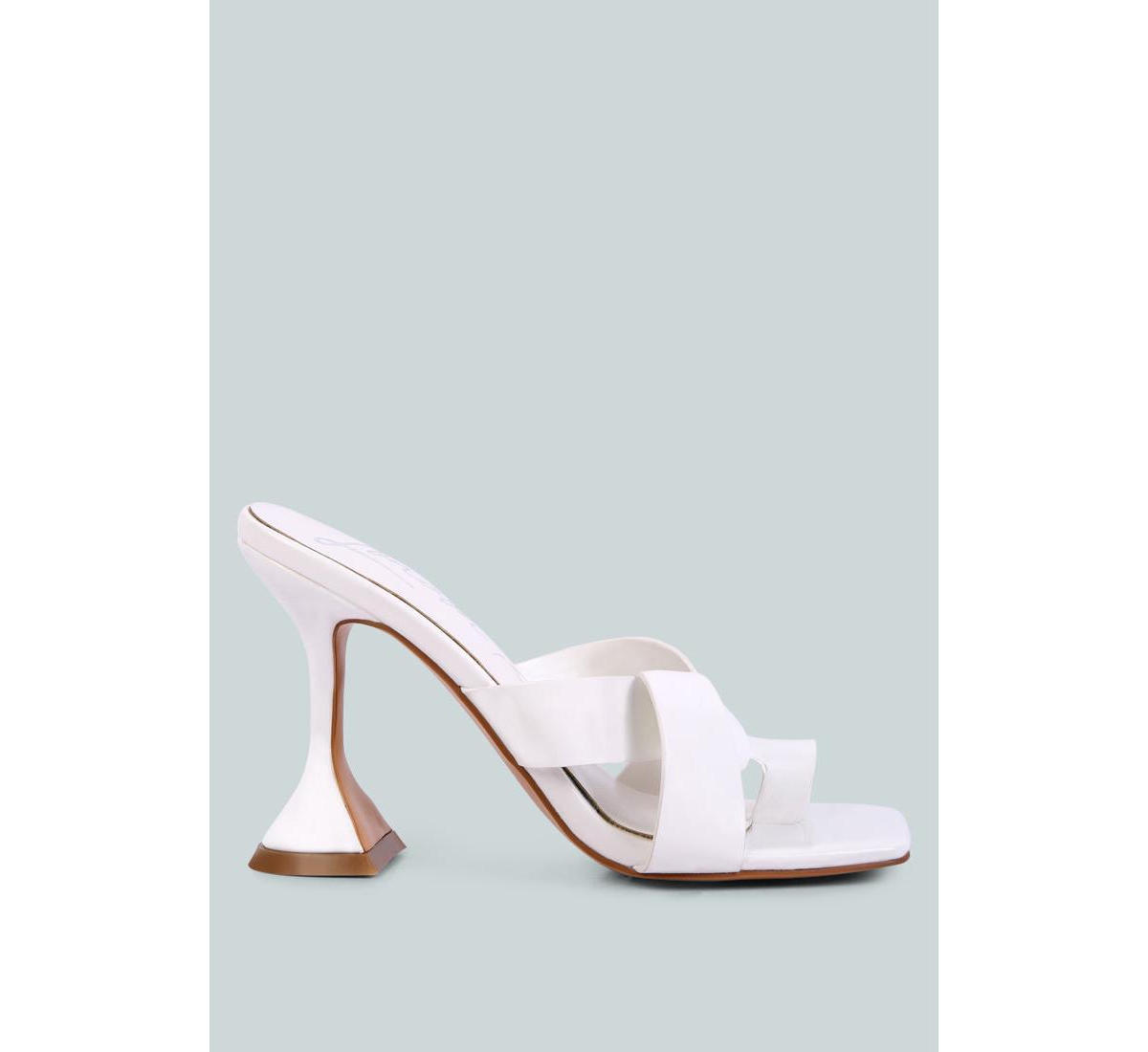 Women's Snatched Intertwined Toe Ring Heeled Sandals - White