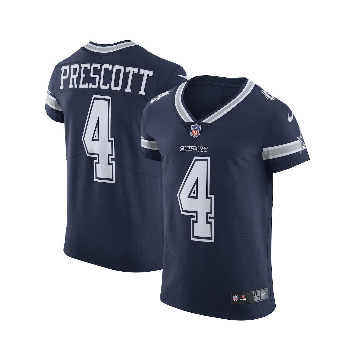 Мужской топ Nike Dak Prescott Dallas Cowboys Alternate Vapor Elite Player Jersey, цвет: Тёмно-синий — фото 1