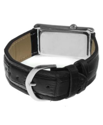 Men's 40x24 mm Silver Large Remote Sweep Leather Strap watch