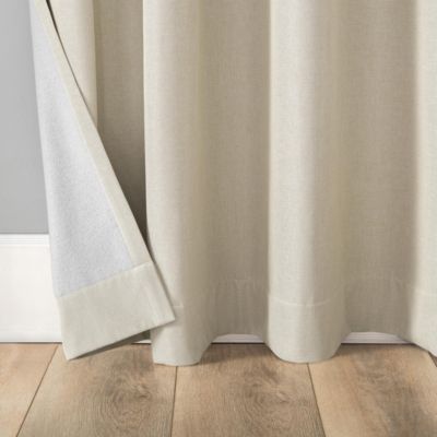 Tresello Tonal Texture Draft Shield Fleece Insulated 100% Blackout Grommet Curtain Panel