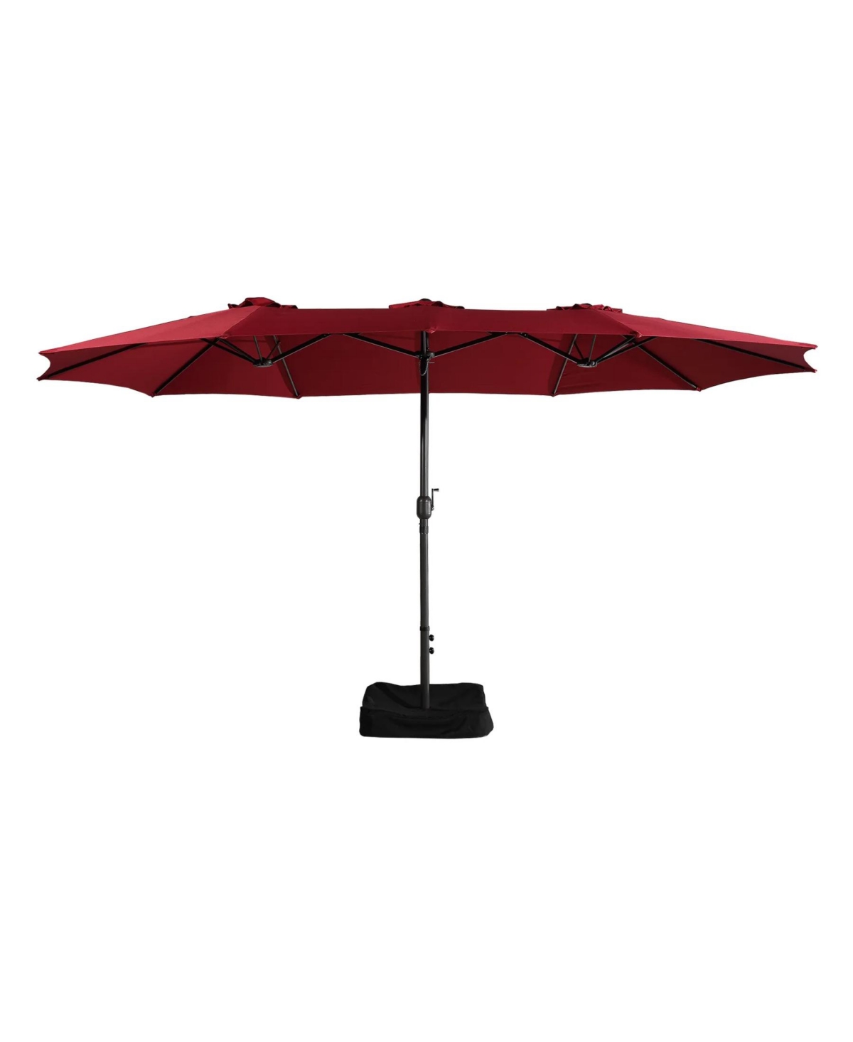 15ft Rectangular Double-Sided Outdoor Patio Market Umbrella with Base Included - Tan