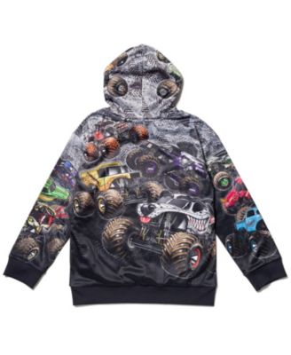 Zombie Grave Digger Megalodon Fleece Pullover Hoodie Toddler| Child Boys