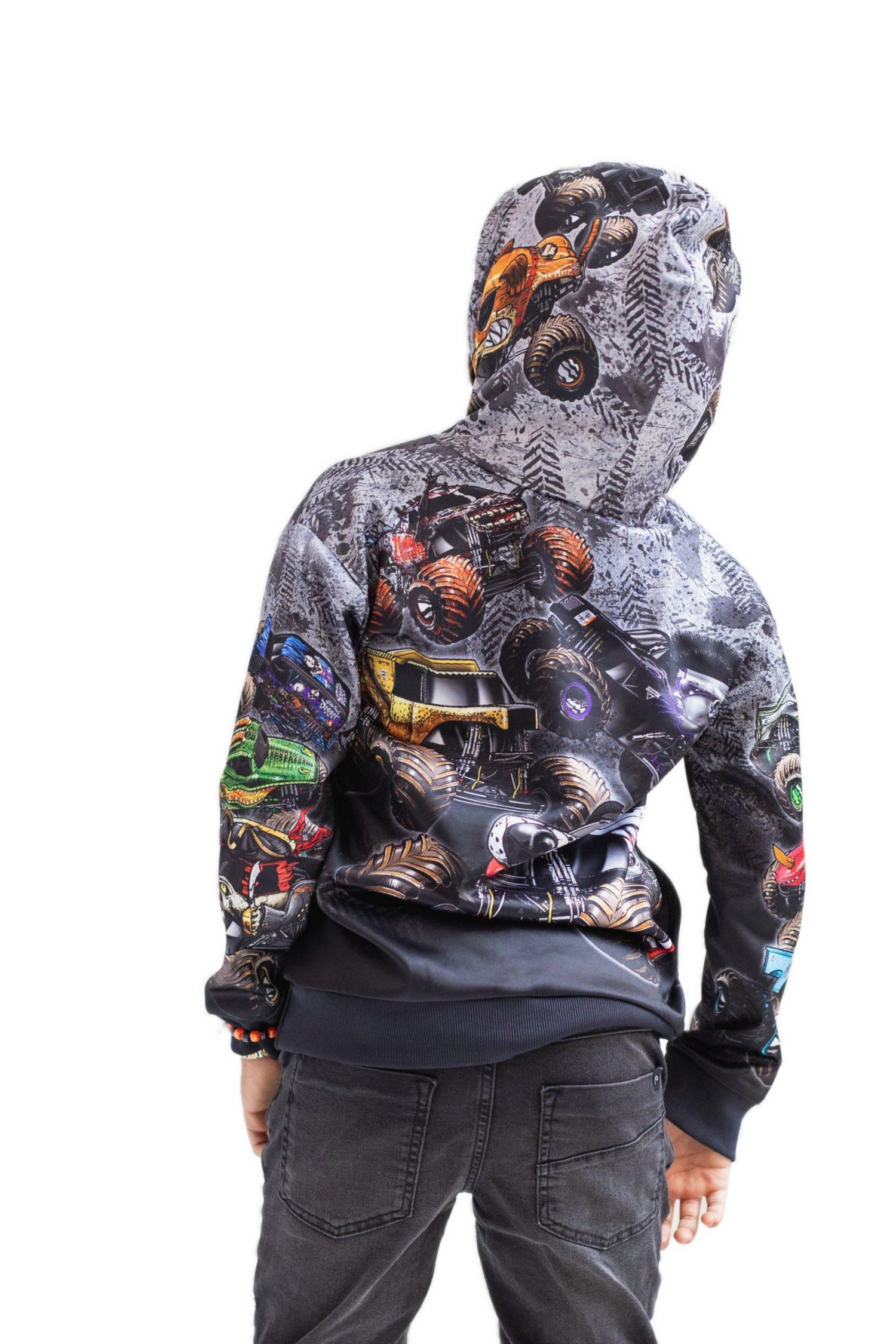 Zombie Grave Digger Megalodon Fleece Pullover Hoodie Toddler| Child Boys
