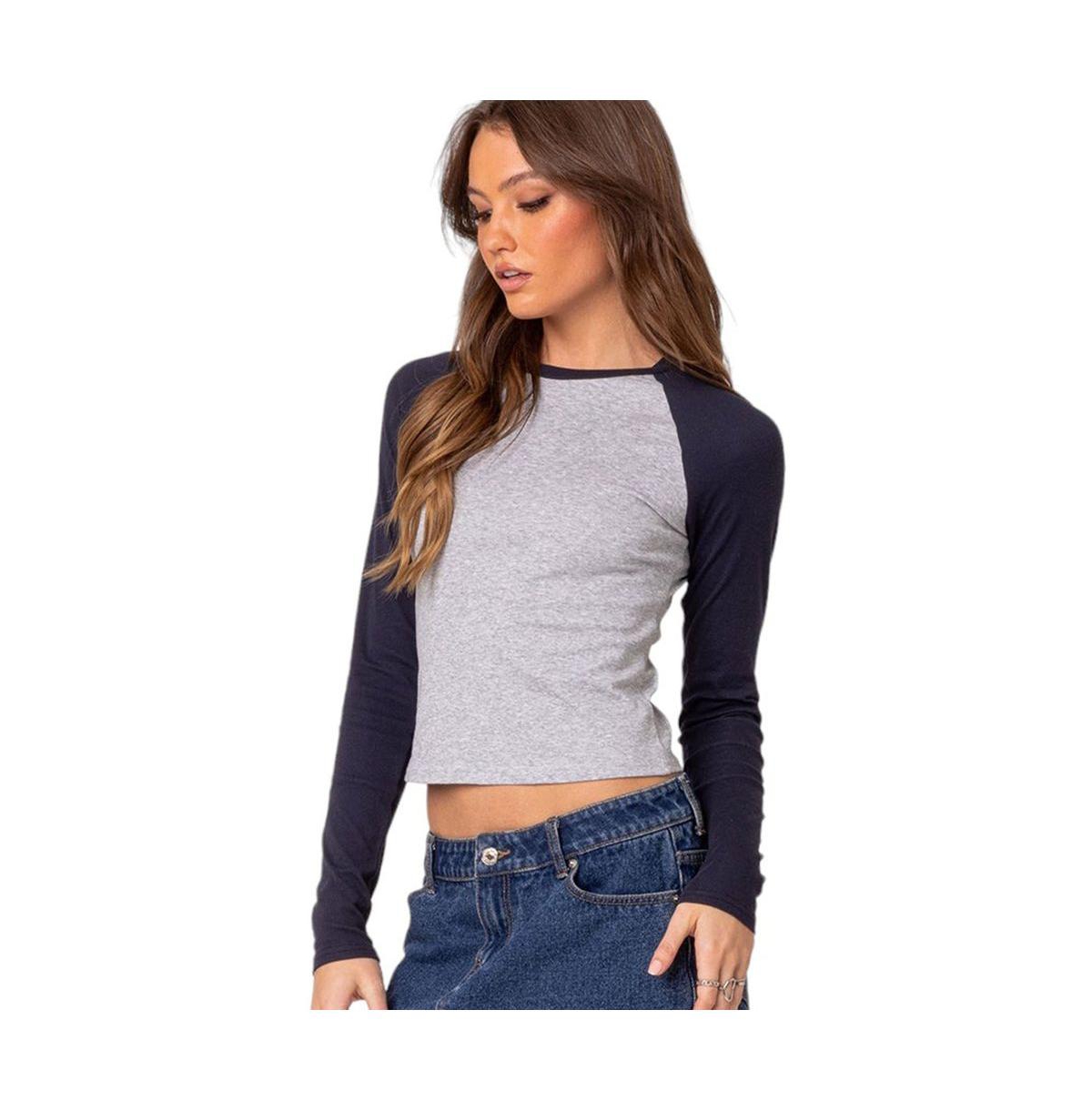 Women's Raya long sleeve t shirt - Gray-melange