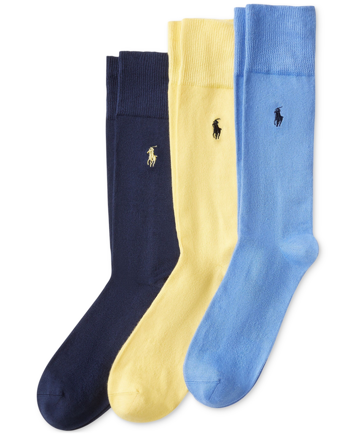 Shop Polo Ralph Lauren Men's 3 Pack Super-soft Dress Socks In Blue