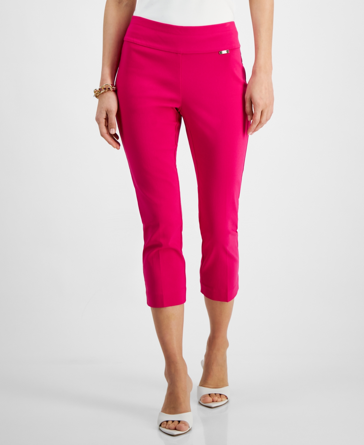 Women's Tummy-Control Pull-On Capri Pants, Regular & Petite, Created for Macy's - Tropical Punch