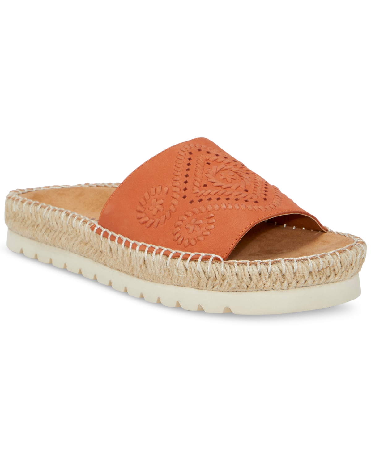 Women's Lemana Espadrille Flat Slide Sandals - Brick Orange Leather