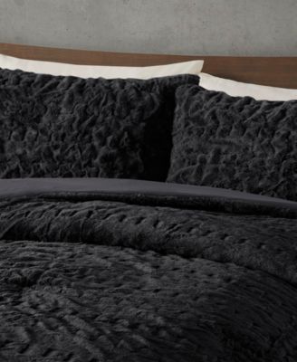 Blair Ruched 3-Pc. Faux Fur Comforter Set, King/California King