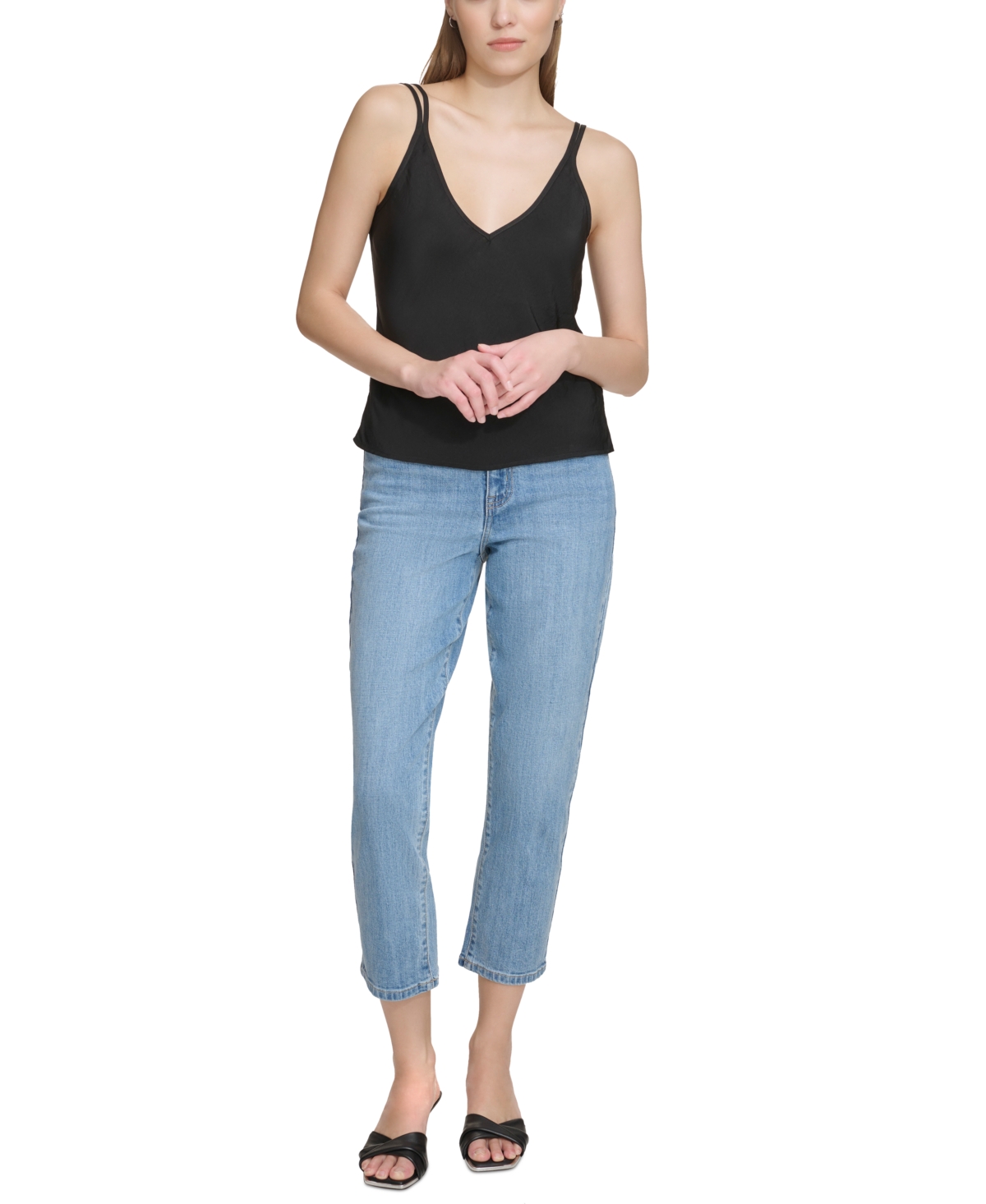 Dkny Jeans Women's Pullover Strappy V-Neck Camisole - Blk - Black