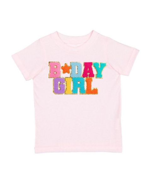 Футболка Sweet Wink Birthday Girl Patch Short Sleeve для девочек, цвет: Розовый