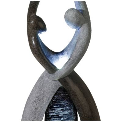 Dancing Couple 57" High Large Modern Indoor Outdoor Decor Faux Stone Floor Fountain with Light LED Outside
