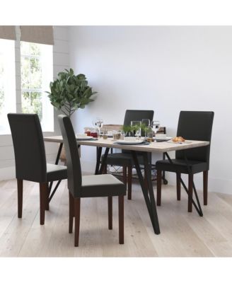 Ellison Mid-Century Panel Back Parsons Accent Dining Chair - Set Of 4