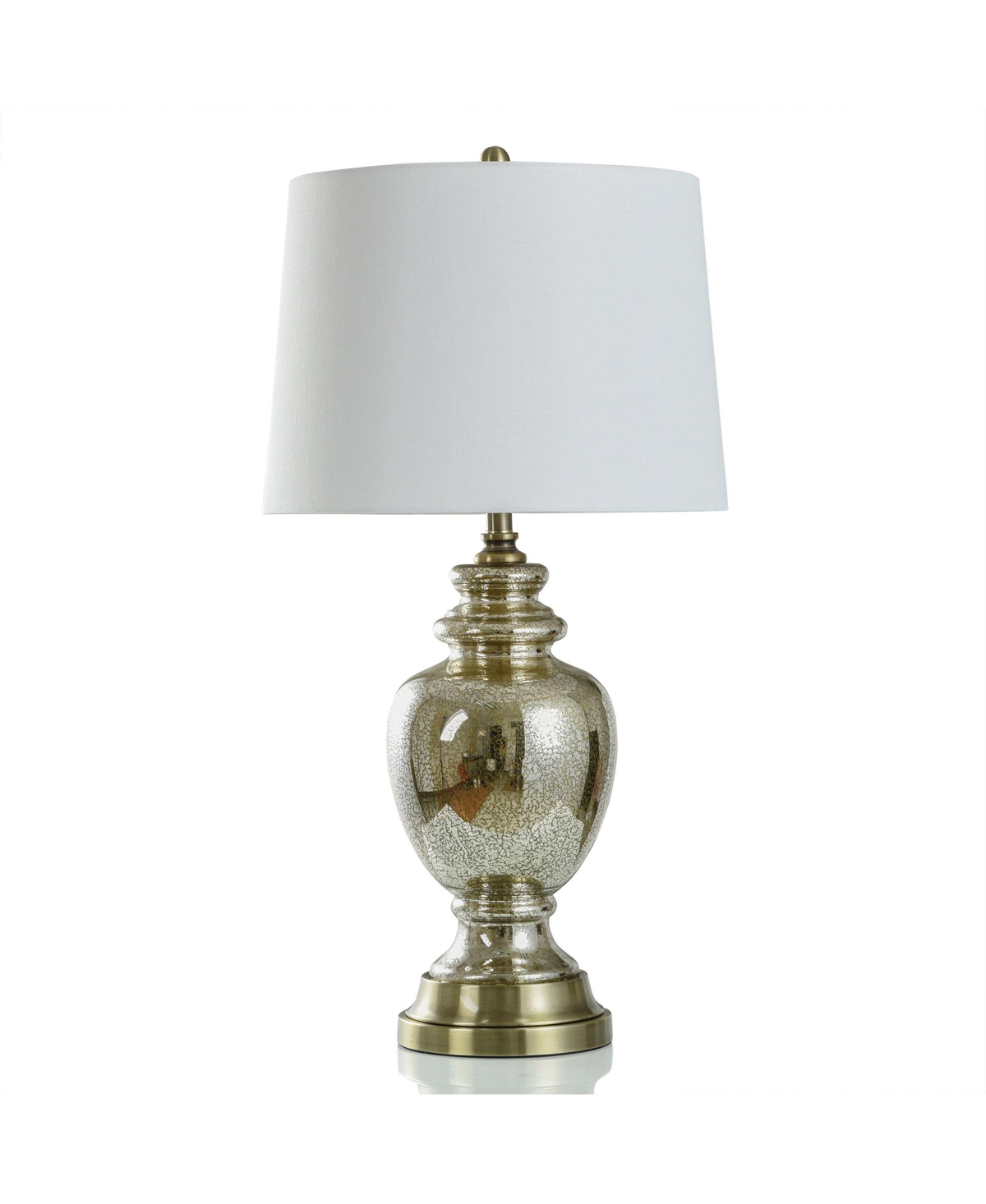Stylecraft Home Collection 33.5" Antique-like Glass Table Lamp In Gold Mercury,brushed Brass