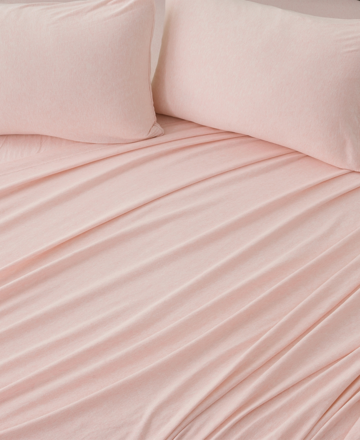 Premium Comforts Heathered Melange T-shirt Jersey Knit Cotton Blend 4 Piece Sheet Set,