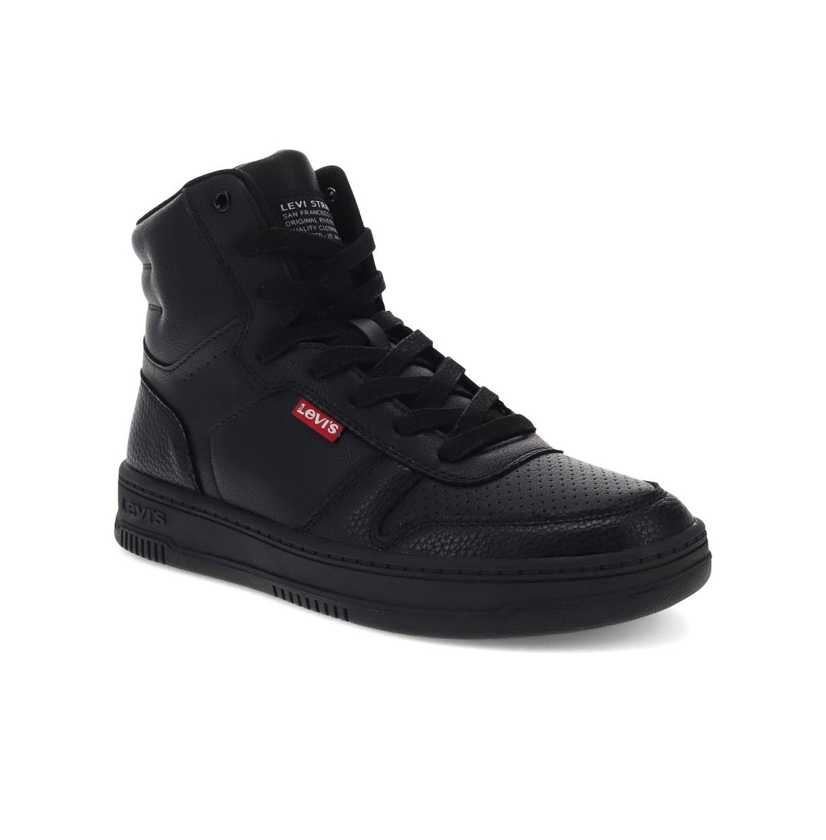 Levi's Women's Drive Hi Synthetic Leather Casual High-top Sneaker Shoe In Black Mono