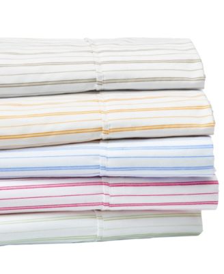 Premium Comforts Striped Microfiber Crease Resistant Sheet Sets In Cranberry