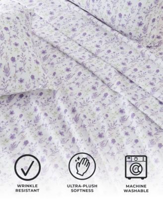 Floral Printed Microfiber 4-Pc. Sheet Set, Full
