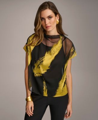 売れ筋商品|||ダナ キャラン ニューヨーク カットソー トップス レディース Women's Short-Sleeve Sequin Blouse Sisal Donna Karan New York Women's Short-Sleeve Sequin Blouse - Macy's