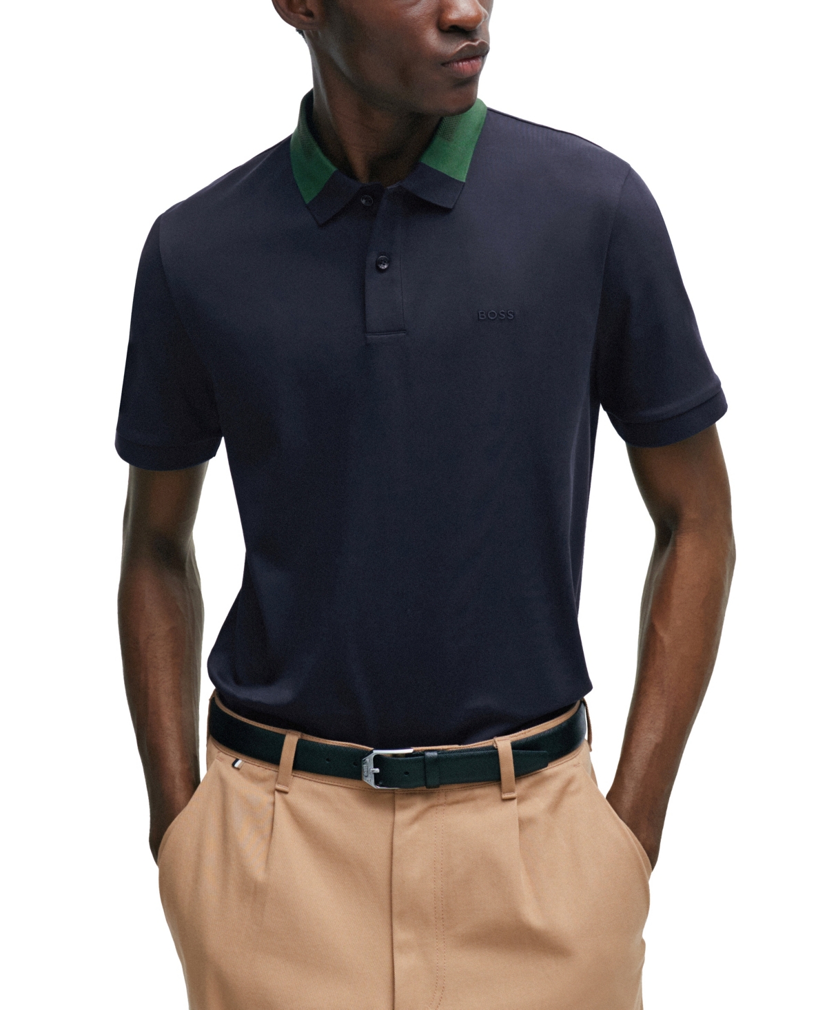 Boss by Hugo Boss Men's Color-Blocked Collar Slim-Fit Polo Shirt