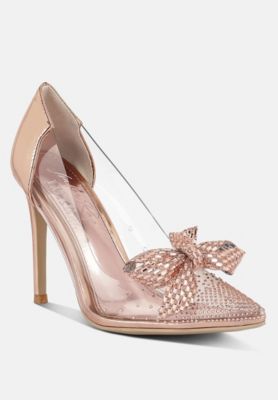 Women's Erika Metallic Embellished Clear Pumps