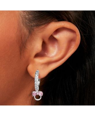 Minnie Mouse Cubic Zirconia Hoop Earrings, Officially Licensed