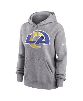 Women's Heather Gray Los Angeles Rams Team Logo Club Fleece Pullover Hoodie