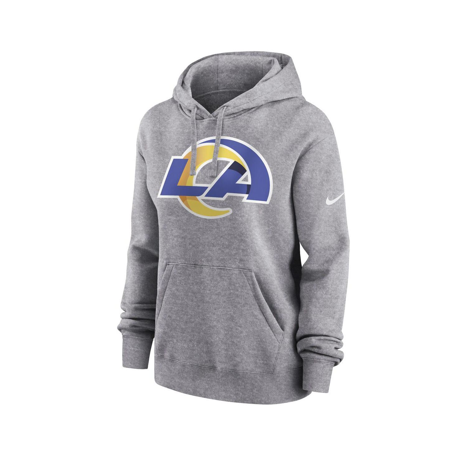 Women's Heather Gray Los Angeles Rams Team Logo Club Fleece Pullover Hoodie