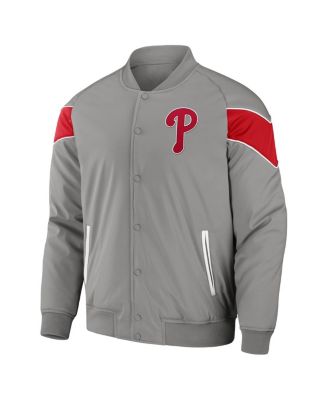 Men's Darius Rucker Collection by Gray Philadelphia Phillies Baseball Raglan Full-Snap Jacket