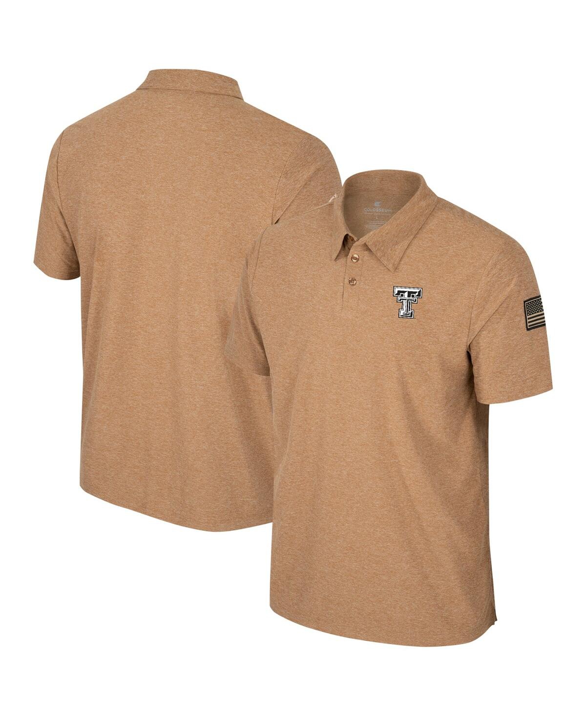 Men's Colosseum Khaki Texas Tech Red Raiders Oht Military-Inspired Appreciation Cloud Jersey Desert Polo Shirt - Khaki