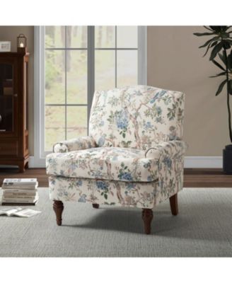 Lucretia Modern Upholstered Accent Chair with Patterned Cushion