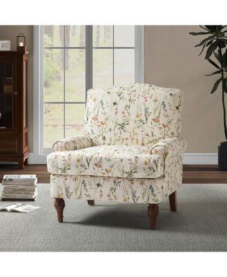 Lucretia Modern Upholstered Accent Chair with Patterned Cushion