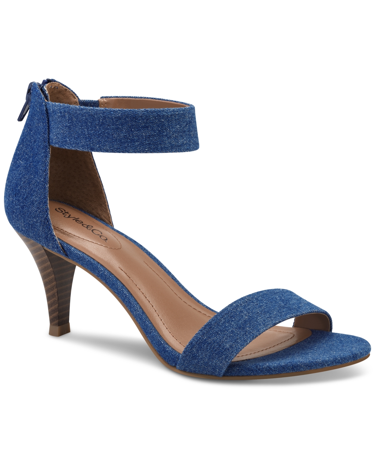 Shop Style & Co Women's Paycee Two-piece Dress Sandals, Created For Macy's In Mid Denim