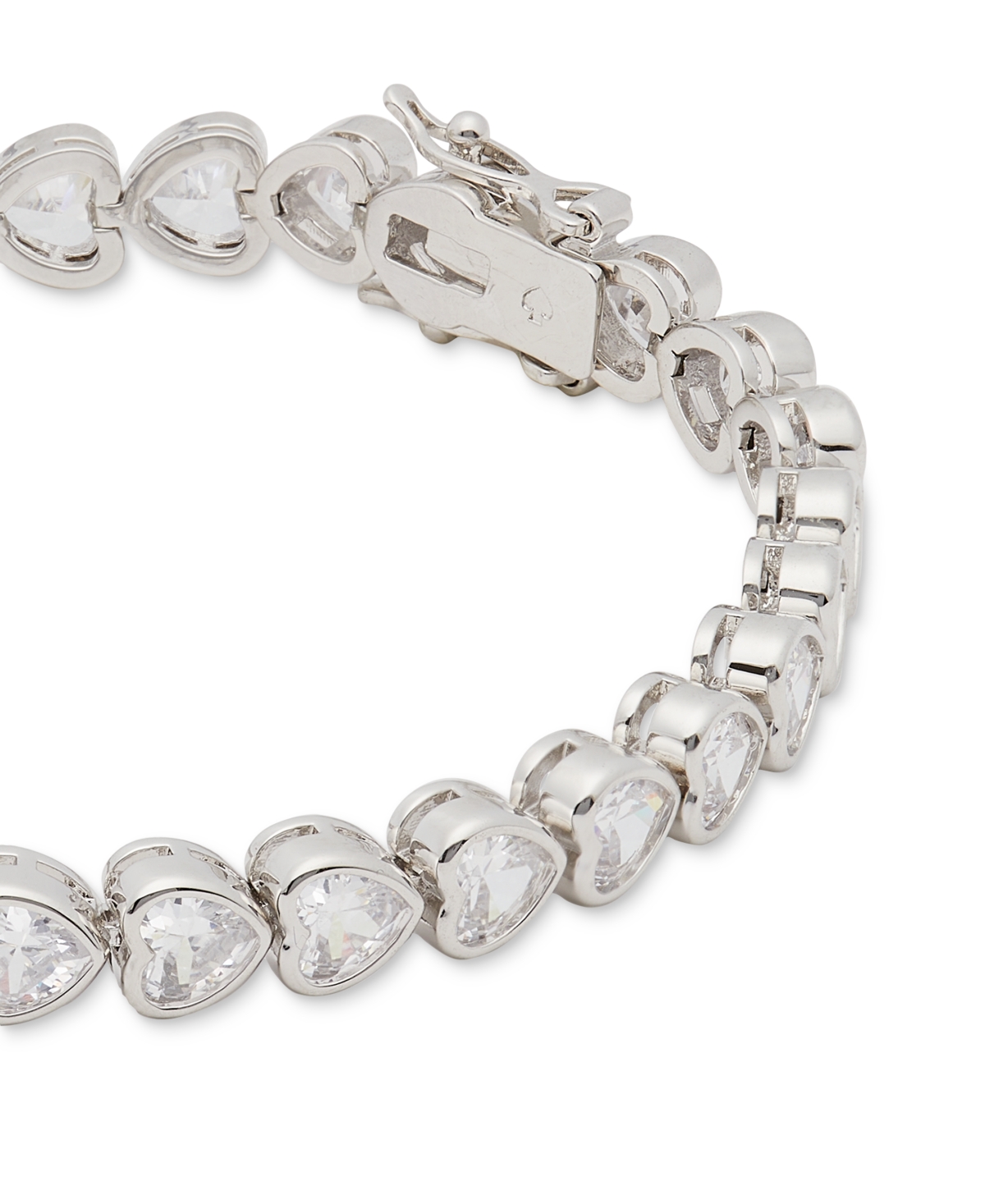 Shop Kate Spade Silver-tone Cubic Zirconia Heart Tennis Bracelet