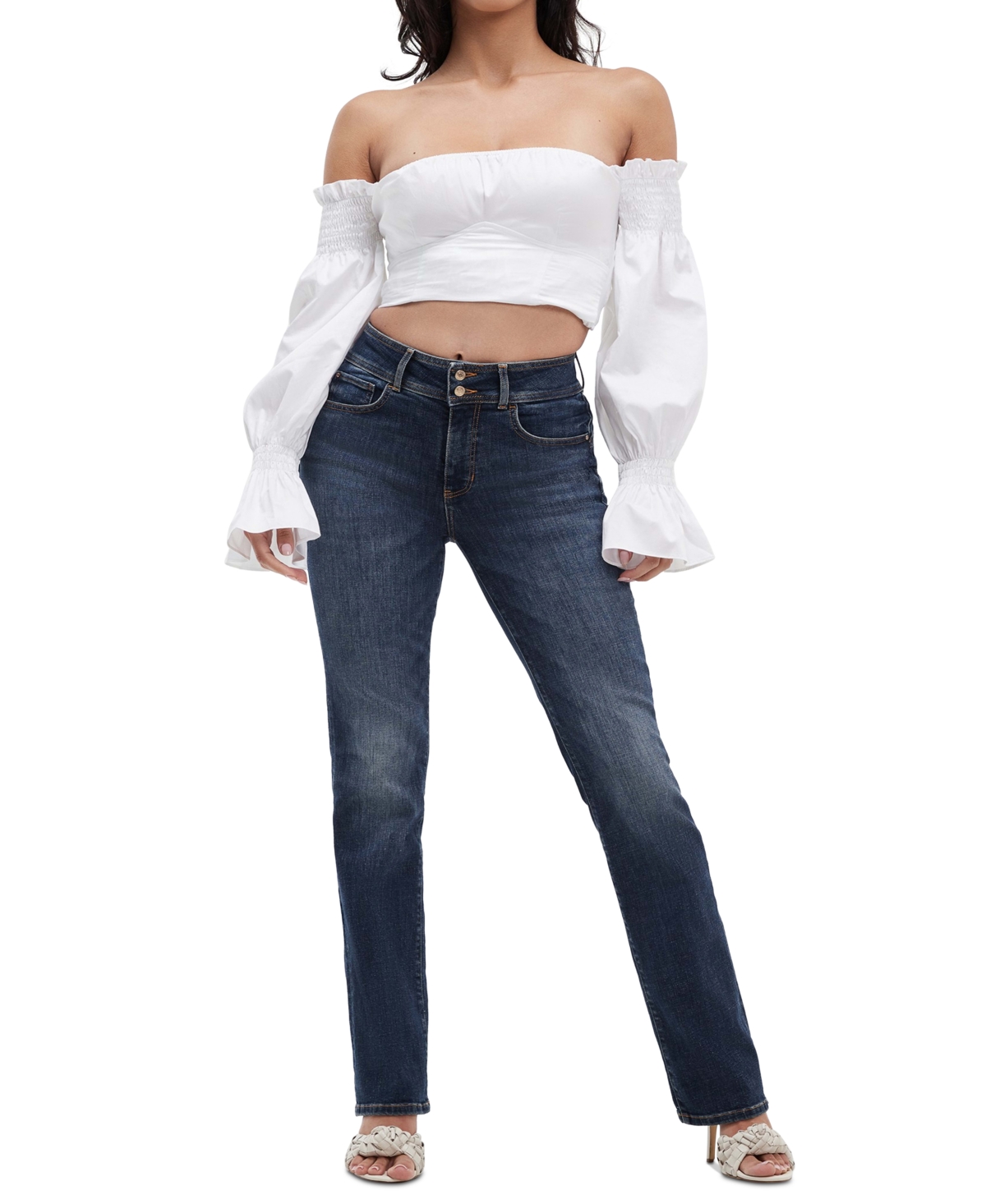 GUESS WOMEN'S SHAPE UP STRAIGHT-LEG ANKLE JEANS