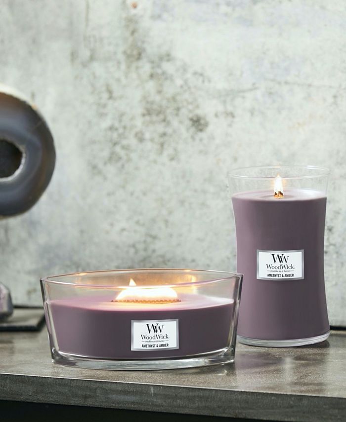WoodWick Amethyst Amber Medium Hourglass Candle, 9.7 oz - Purple