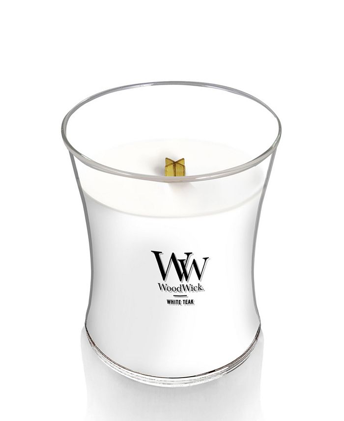 WoodWick White Teak Medium Hourglass Candle, 9.7 oz - White