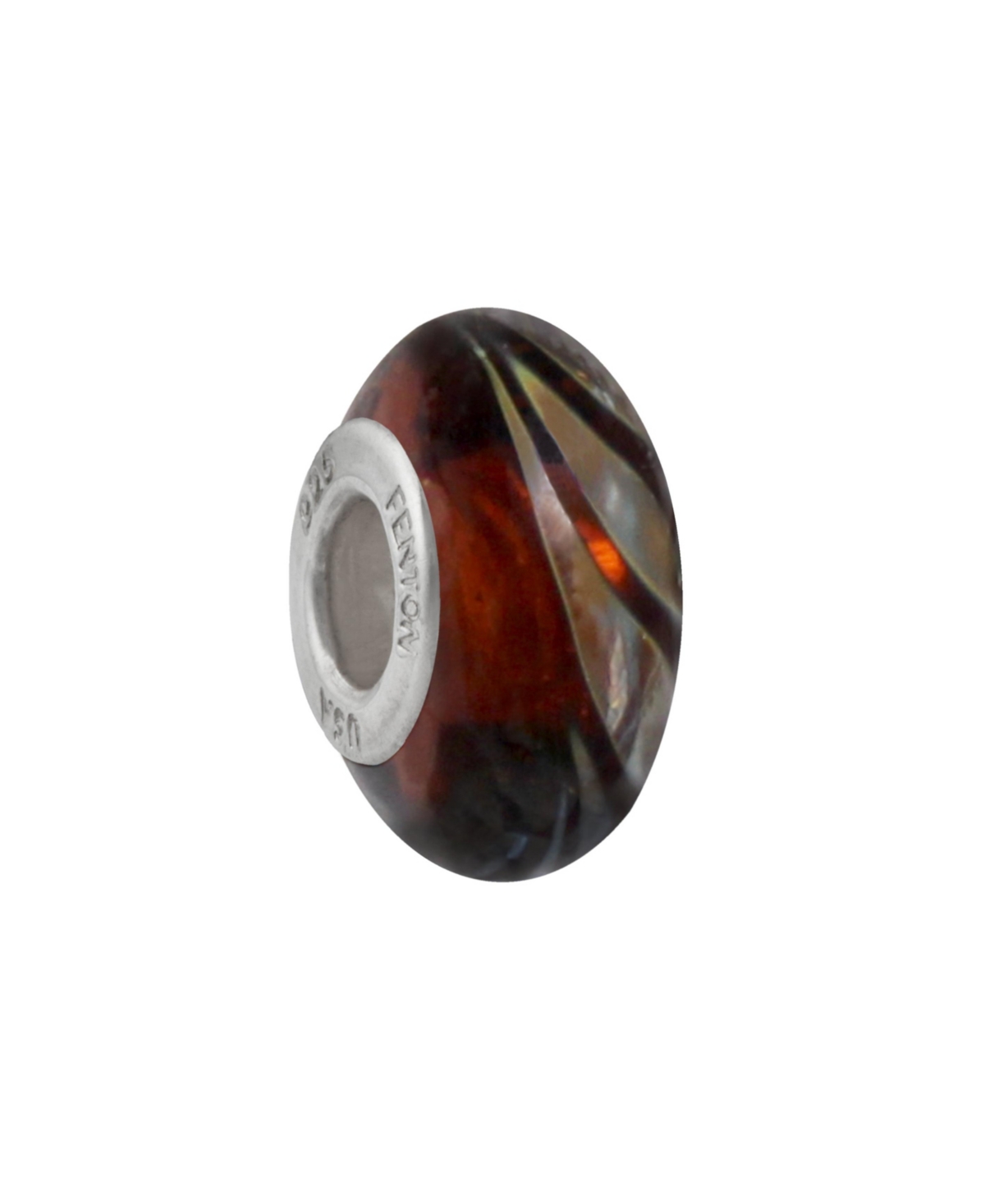 Glass Jewelry: Amber Plumes Glass Charm - Multi-color