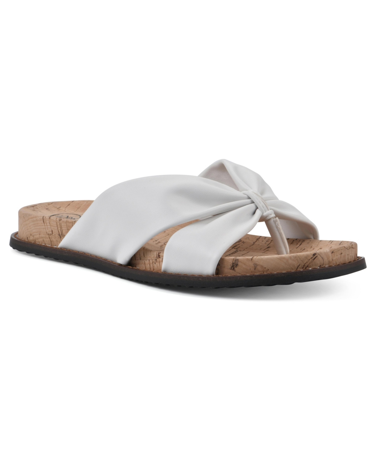 Shop White Mountain Malanga Thong Sandals In White Smooth